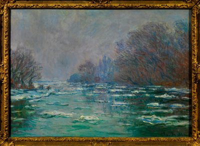 Het debat bij Vetheuil Schilderij door Claude Monet (1840-1926) circa 1880 door Claude Monet