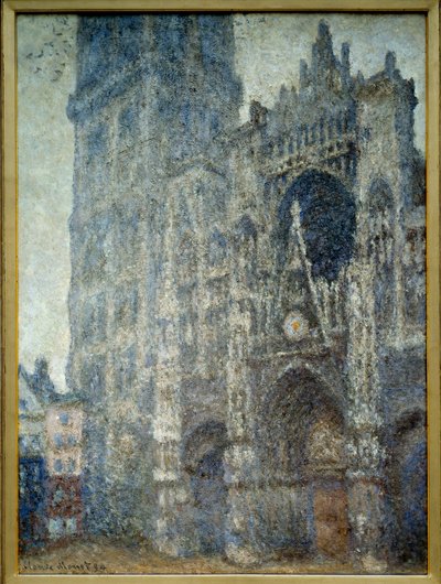 Het portaal van de kathedraal van Rouen; grijs weer (schilderij door Claude Monet) door Claude Monet