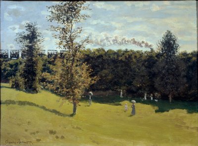 Trein in het landschap door Claude Monet
