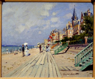 Strand van Trouville door Claude Monet