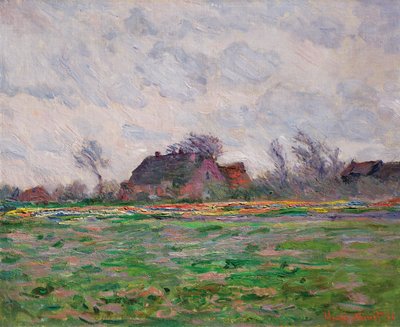 Tulpenvelden bij Leiden door Claude Monet