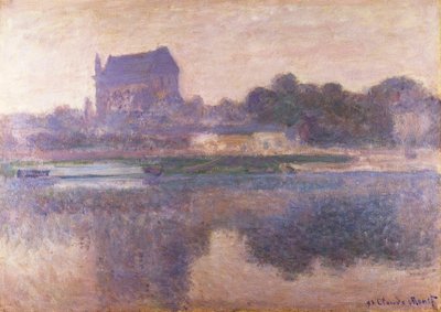 Vernon kerk in mist, 1893 door Claude Monet