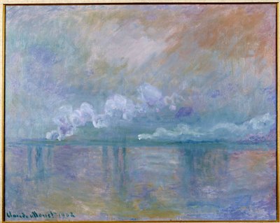 Uitzicht op Charing Cross Bridge in Londen door Claude Monet