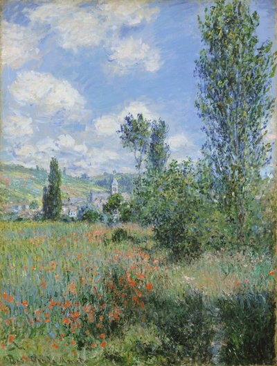 Uitzicht op Vétheuil door Claude Monet