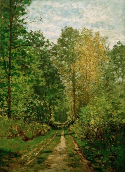 Bosweg door Claude Monet