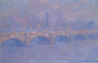 Waterloo Bridge, zonlicht effect door Claude Monet