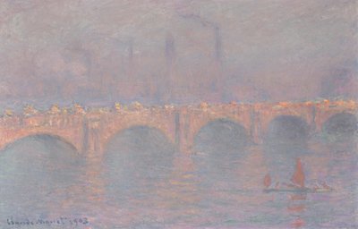 Waterloo Bridge, gesluierde zon door Claude Monet