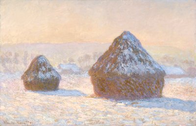 Korenvelden, Sneeuweffect, Ochtend door Claude Monet