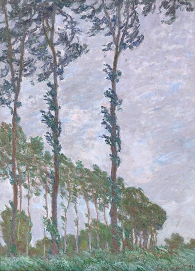Wind Effect, Serie van De Populieren, 1891 door Claude Monet