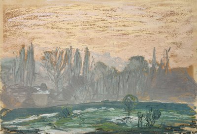 Winterlandschap met Avondlucht door Claude Monet
