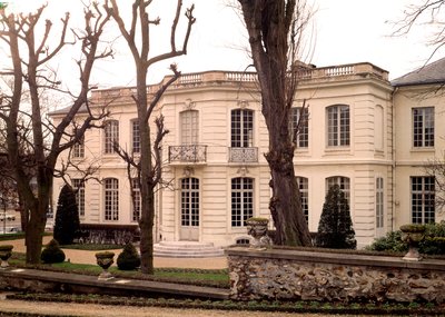Uitzicht op het paleis van gravin Jeanne Becu, gravin du Barry door Claude Nicolas Ledoux