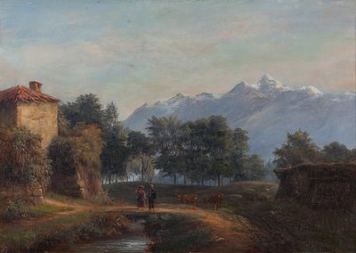 Muren van de vestingwerken van Grenoble aan de kant van Île Verte door Claude Pollet