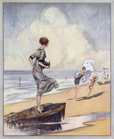 Strandscène, posterontwerp voor Kodak door Claude Shepperson