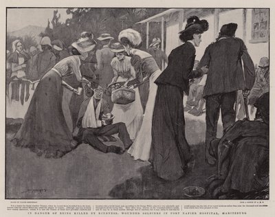In gevaar om door vriendelijkheid gedood te worden, gewonde soldaten in Fort Napier Hospital, Maritzburg door Claude Shepperson
