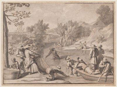Augustus: Vissen, ca. 1700 (inkt) door Claude Simpol