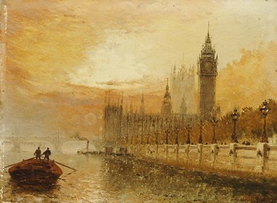Uitzicht op Westminster vanaf de Theems door Claude T. Stanfield Moore