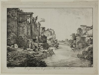 Uitzicht in de Trastevere Wijk, Rome door Claude Thienon