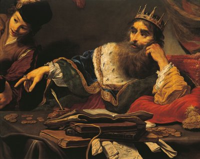Croesus ontvangt eerbetoon van de Lydiërs door Claude Vignon
