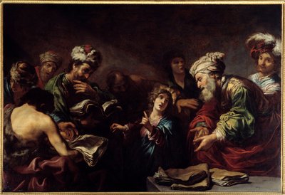Jezus tussen de dokters. door Claude Vignon