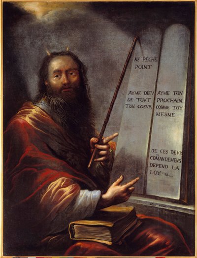 Mozes en de Tafelen der Wet door Claude Vignon