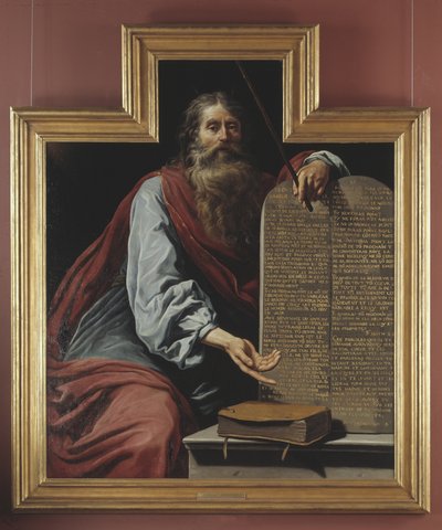 Mozes met de Tafelen van de Wet door Claude Vignon