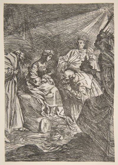 De aanbidding der wijzen, 1619 door Claude Vignon