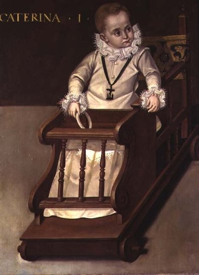 Portret van een kind genaamd Caterina, één jaar oud door Claudio Coello