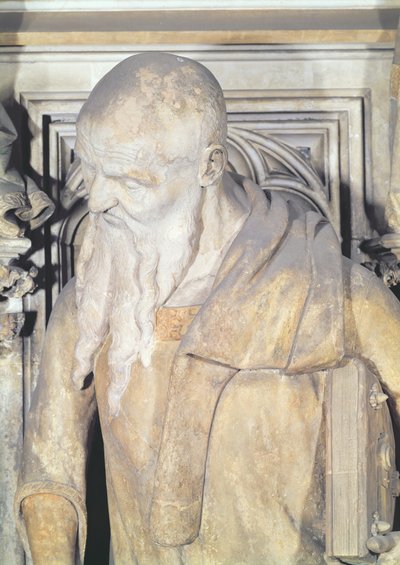 De Put van Mozes, detail van Jesaja van de zeshoekige sokkel door Claus and Malouel, Jean Sluter