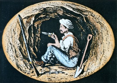 Britse sappeur gewapend met Colt Revolver wacht in mijn op vijandelijke tegen-sappeur om door te breken door Clifford Henry Mecham