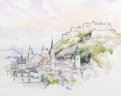 Zonsopgang in Salzburg door Clive Metcalfe