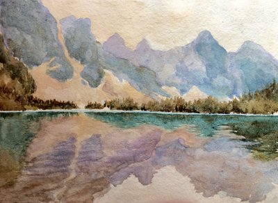 Moraine Lake (2), 2015 (aquarel) door Clive Wilson