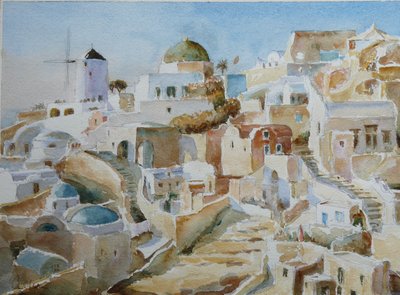 Santorini Oia – Late Middagzon, 2022 door Clive Wilson