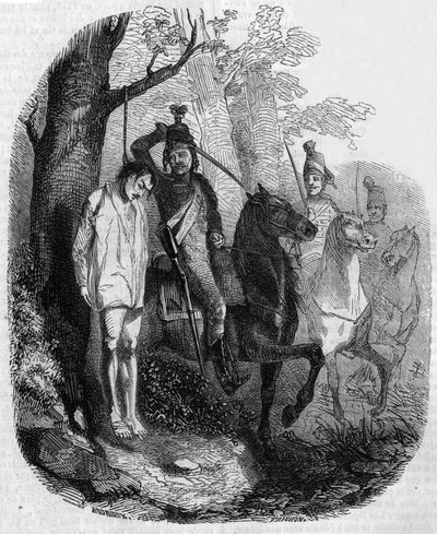 Claude Rameau neergehaald door huzaren door Clément Auguste Andrieux