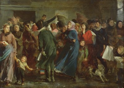 Rij bij de slager door Clément Auguste Andrieux