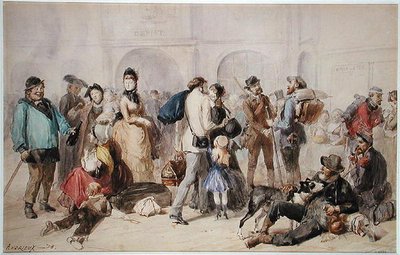 De hal van het oude Gare de Lyon, 1873 door Clément Auguste Andrieux