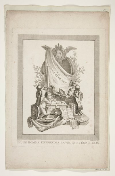 Elf bladen uit Nouveaux Trophees et Cartouches representant les arts et les sciences door Clément Pierre Marillier