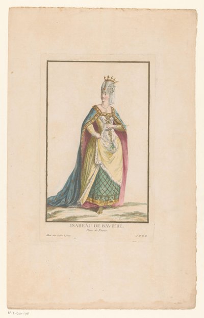 Portret van Isabella van Beieren, koningin van Frankrijk door Clément Pierre Marillier