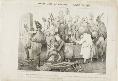 Beroemde schilderijenjury. Salon van 1841 door Clément Pruche