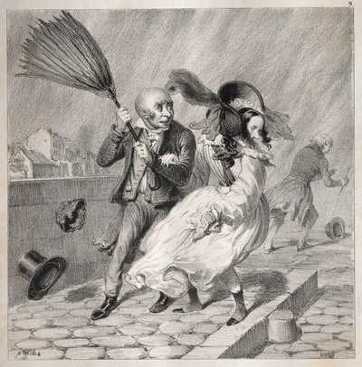 Bambochades: Zie je dat mijn barometer mooi weer aangeeft!...het is een rijke tijd voor... door Clémente Pruche