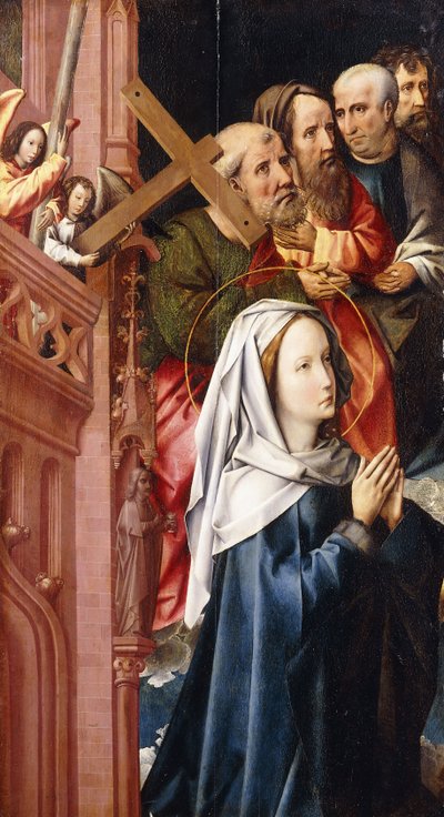 De Maagd Maria met vier apostelen door Colijn de Coter