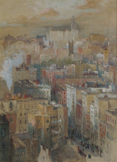 Uitzicht op New York City, ca. 1910 door Colin Campbell Cooper
