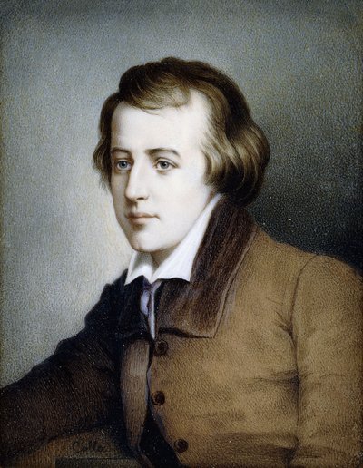 Halflang Portret van Heinrich Heine, Naar Links Kijken, 1820 door Colla