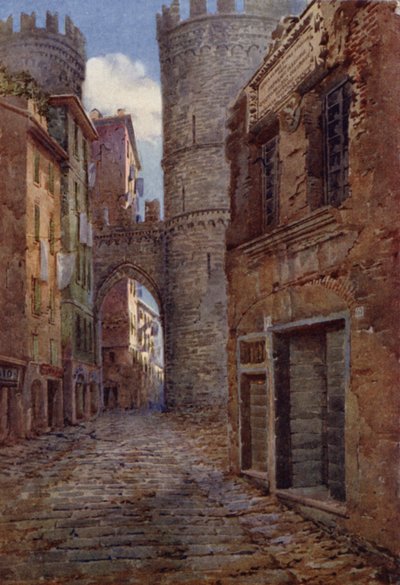 Porta Sovrano, met het huis van Christoffel Columbus, Genua door Commendator Formilli