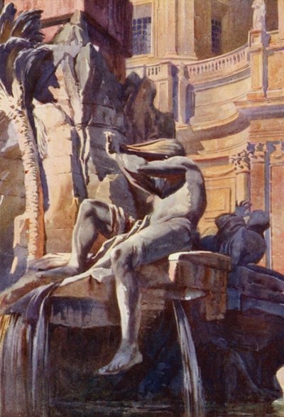 De fontein van Piazza Navona, Rome door Commendator Formilli