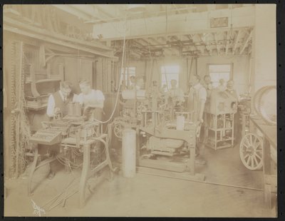 Dressler & Co. filmstudio met werkende mannen, New York door Company Byron