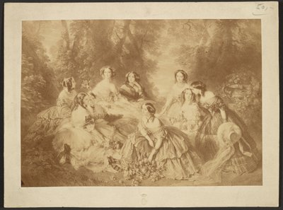 "Keizerin Eugenie omringd door haar hofdames" door Franz Xaver Winterhalter door Comte Olympe Aguado