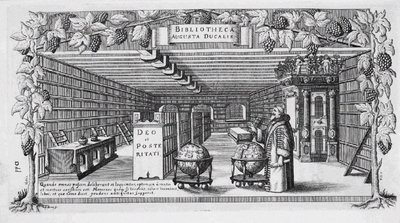 August von Brunswick-Lüneburg in zijn bibliotheek, 1650 door Conrad Buno