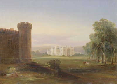 Regeringshuis en stallen, Sydney, 1841 door Conrad Martens