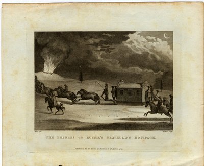 De keizerin van Rusland reist door het land, 1784 door Conrad Martin Metz