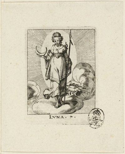 Luna, plaat zeven uit Der VII Planeten door Conrad Meyer